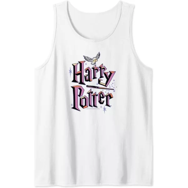 Amazon Essentials Harry Potter Multicolor Purple Logo Tank TopWhite