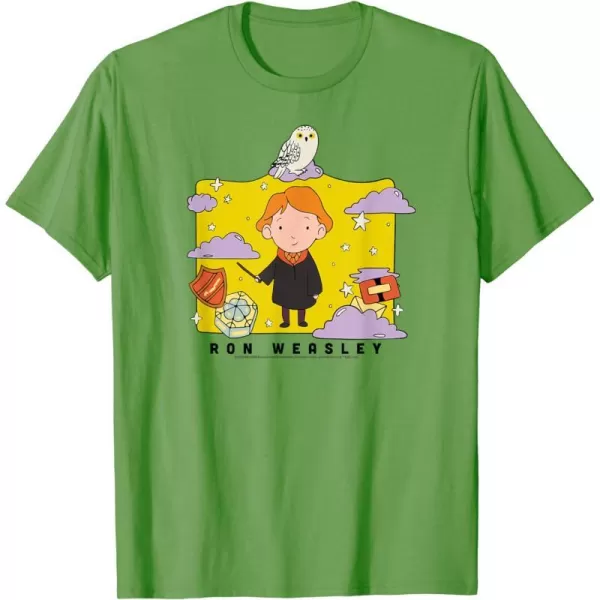 Amazon Essentials Harry Potter Ron Weasley Icons Cartoon Portrait TShirtGrass Green