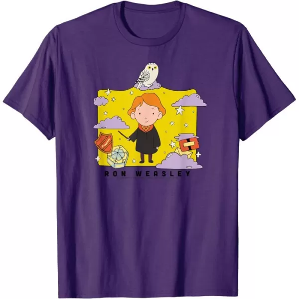 Amazon Essentials Harry Potter Ron Weasley Icons Cartoon Portrait TShirtPurple