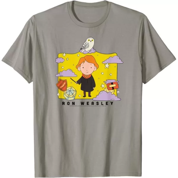 Amazon Essentials Harry Potter Ron Weasley Icons Cartoon Portrait TShirtSlate Grey