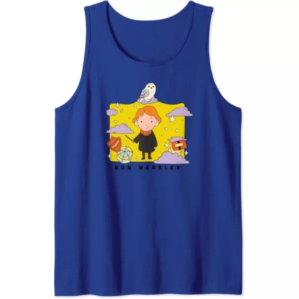 Amazon Essentials Harry Potter Ron Weasley Icons Cartoon Portrait Tank TopRoyal Blue