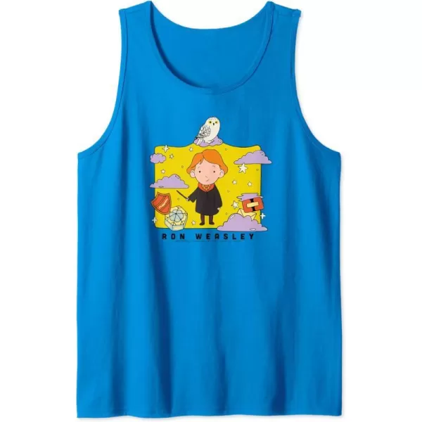 Amazon Essentials Harry Potter Ron Weasley Icons Cartoon Portrait Tank TopSapphire Blue