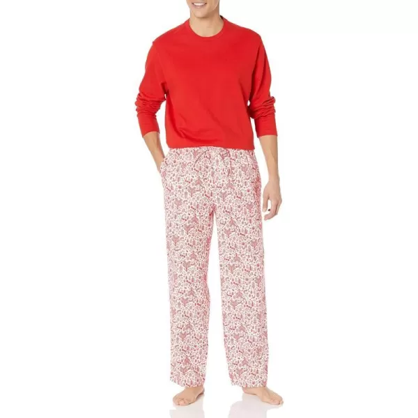 Amazon Essentials Holiday Family Matching Pajama SetsMens RedWhite Forest  Set