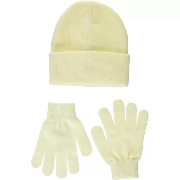 Amazon Essentials Kids Little Beanie and Gloves SetCream