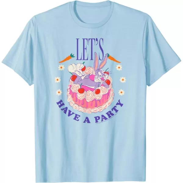 Amazon Essentials Looney Tunes Bugs Bunny Lets Have A Party Cake TShirtBaby Blue