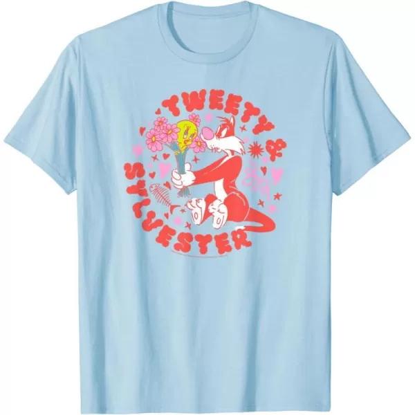 Amazon Essentials Looney Tunes Circle Tweety and Red Sylvester TShirtBaby Blue