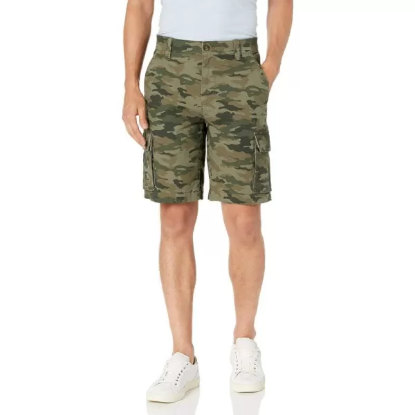 Amazon Essentials Mens 10 Lightweight Ripstop Stretch Cargo ShortGreen Camo