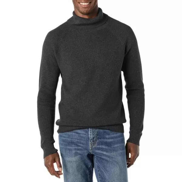 Amazon Essentials Mens 100 Cotton Rib Knit Turtleneck SweaterCharcoal Heather