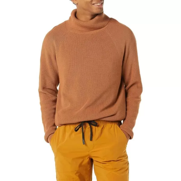 Amazon Essentials Mens 100 Cotton Rib Knit Turtleneck SweaterDark Camel