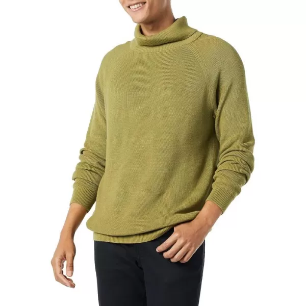 Amazon Essentials Mens 100 Cotton Rib Knit Turtleneck SweaterGolden Olive