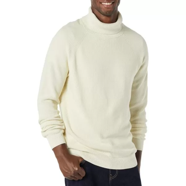 Amazon Essentials Mens 100 Cotton Rib Knit Turtleneck SweaterIvory