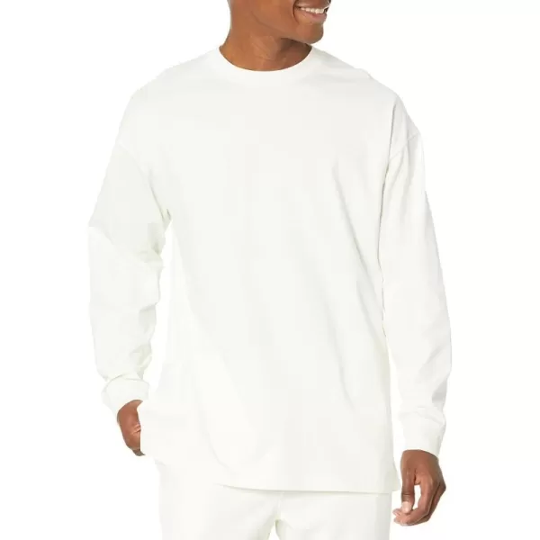 Amazon Essentials Mens 100 Organic Cotton OversizedFit LongSleeve TShirtEggshell White