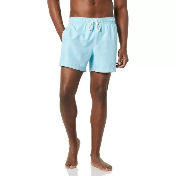 Amazon Essentials Mens 5 QuickDry Swim TrunkLight Blue