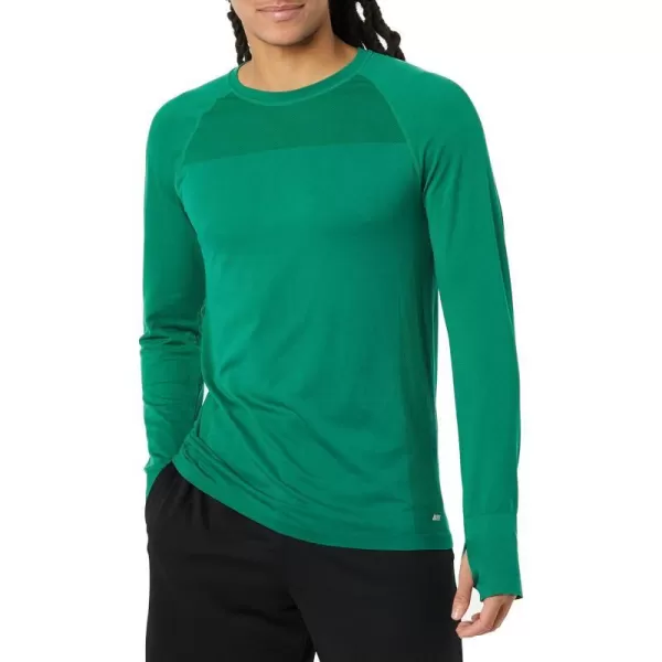 Amazon Essentials Mens Active Seamless LongSleeve TShirtGreen