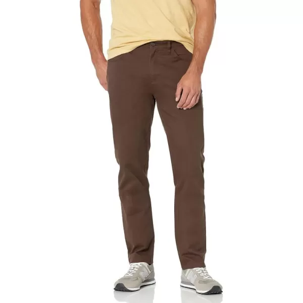 Amazon Essentials Mens AthleticFit 5Pocket Comfort Stretch Chino Pant Previously GoodthreadsBrown