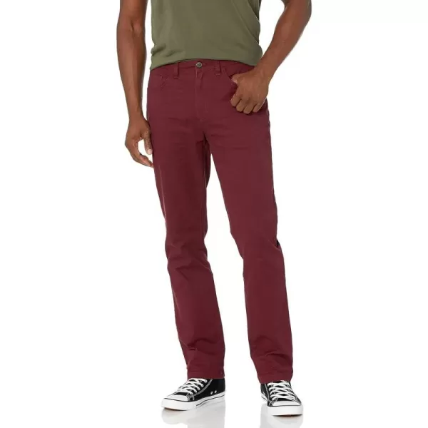 Amazon Essentials Mens AthleticFit 5Pocket Comfort Stretch Chino Pant Previously GoodthreadsBurgundy