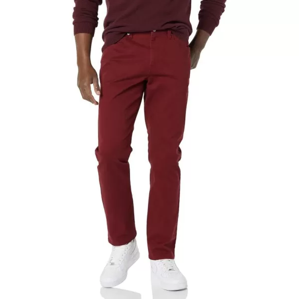 Amazon Essentials Mens AthleticFit 5Pocket Stretch Twill Pant Available in Big amp TallBurgundy