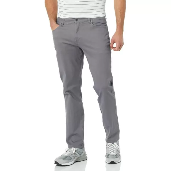 Amazon Essentials Mens AthleticFit 5Pocket Stretch Twill Pant Available in Big amp TallDark Grey