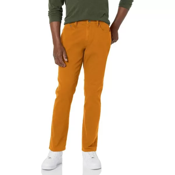 Amazon Essentials Mens AthleticFit 5Pocket Stretch Twill Pant Available in Big amp TallGold