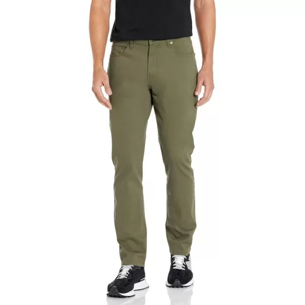 Amazon Essentials Mens AthleticFit 5Pocket Stretch Twill Pant Available in Big amp TallOlive