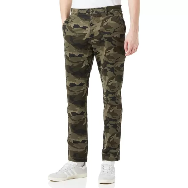 Amazon Essentials Mens AthleticFit Washed Comfort Stretch Chino Pant Previously GoodthreadsGreen Camo