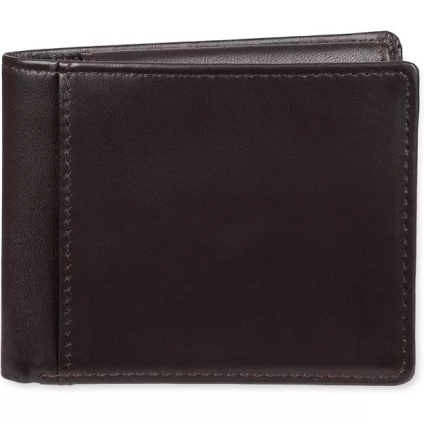 Amazon Essentials Mens Bifold Wallet with Coin PocketDark Brown