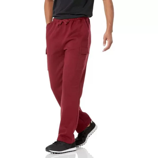 Amazon Essentials Mens Cargo Fleece SweatpantDark Red