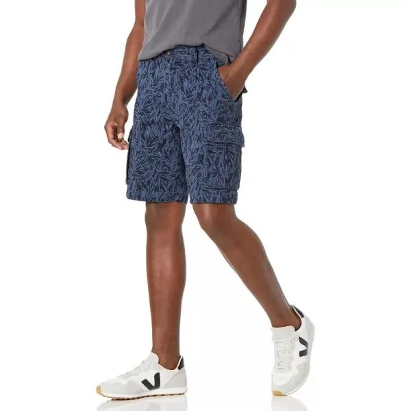 Amazon Essentials Mens ClassicFit Cargo Short Available in Big  TallIndigo Palm Leaf Print