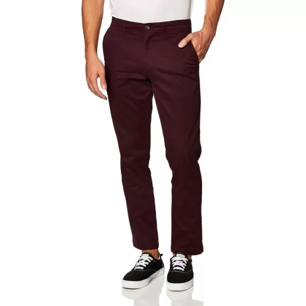 Amazon Essentials Mens ClassicFit Casual Stretch Khaki PantBurgundy