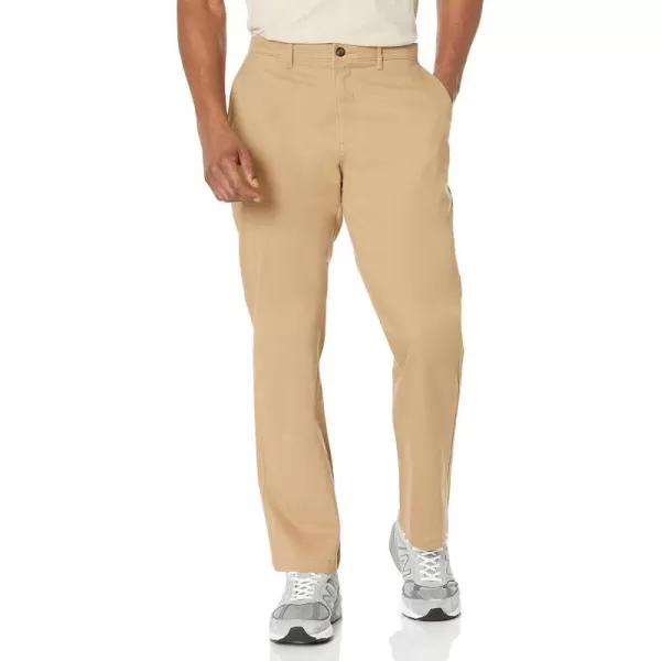 Amazon Essentials Mens ClassicFit Casual Stretch Khaki PantDark Khaki Brown