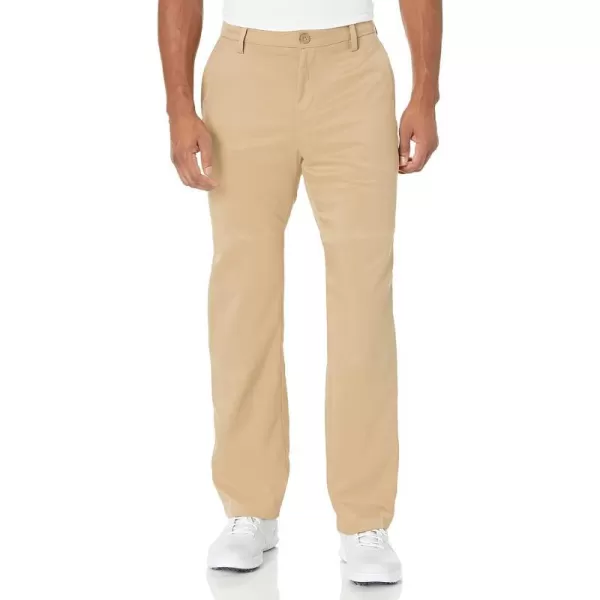 Amazon Essentials Mens ClassicFit Stretch Golf Pant Available in Big amp TallPolyester Blend Khaki Brown