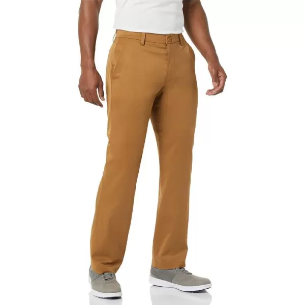 Amazon Essentials Mens ClassicFit Stretch Golf Pant Available in Big amp TallPolyester Blend Light Khaki Brown