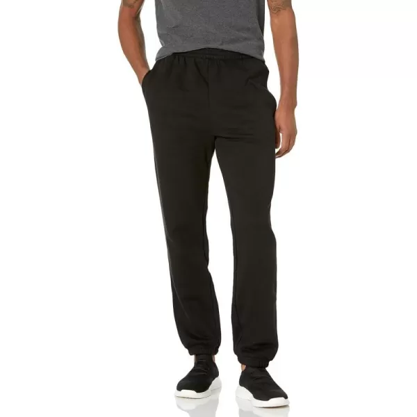 Amazon Essentials Mens Closed Bottom Fleece Sweatpants Available in Big amp TallBlack