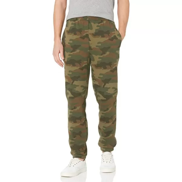 Amazon Essentials Mens Closed Bottom Fleece Sweatpants Available in Big amp TallGreen Camo