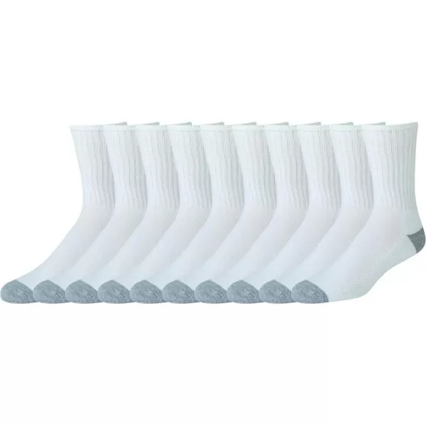 Amazon Essentials Mens Cotton Half Cushioned Crew Socks 10 PairsWhite