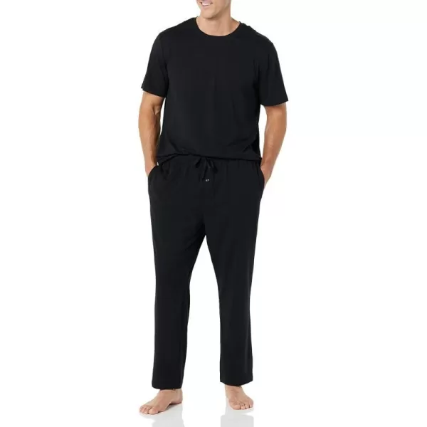 Amazon Essentials Mens Cotton Modal Pajama SetBlack