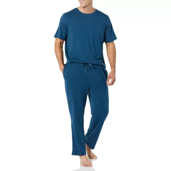 Amazon Essentials Mens Cotton Modal Pajama SetDark Blue