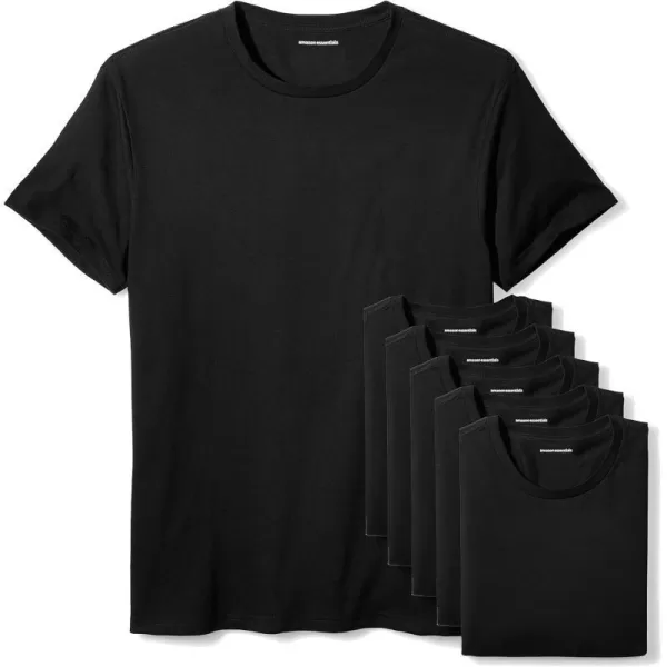 Amazon Essentials Mens Crewneck Undershirt Pack of 6Black