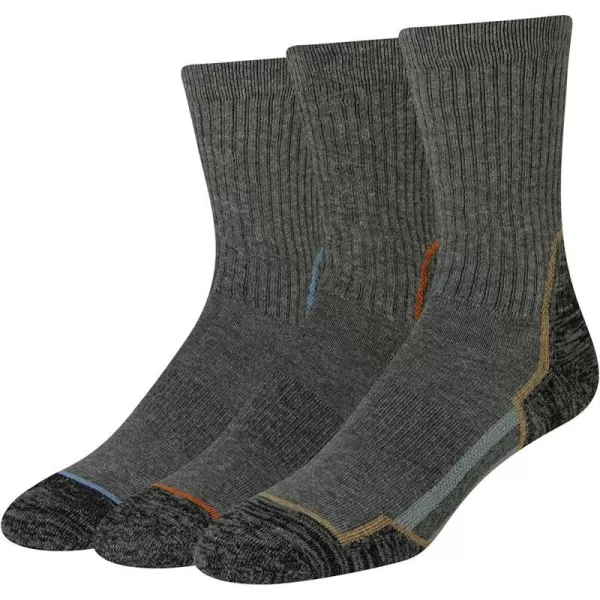 Amazon Essentials Mens Cushioned Hiking Crew Socks 3 PairsCharcoalBlack