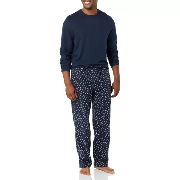 Amazon Essentials Mens Flannel Pajama Set Available in Big amp TallNavy Paisley