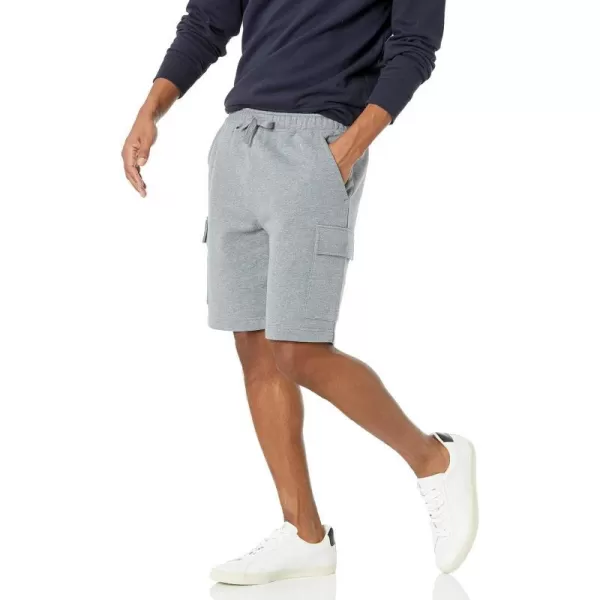 Amazon Essentials Mens Fleece Cargo ShortLight Grey Heather