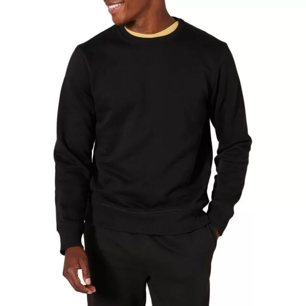 Amazon Essentials Mens Fleece Crewneck Sweatshirt Available in Big amp TallBlack