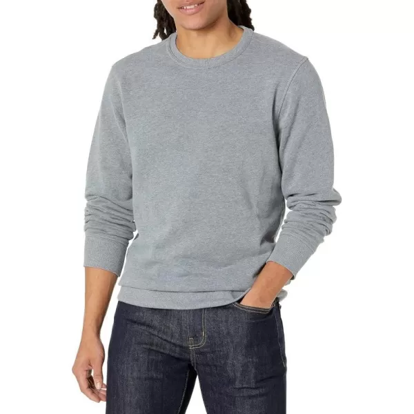 Amazon Essentials Mens Fleece Crewneck Sweatshirt Available in Big amp TallLight Grey Heather