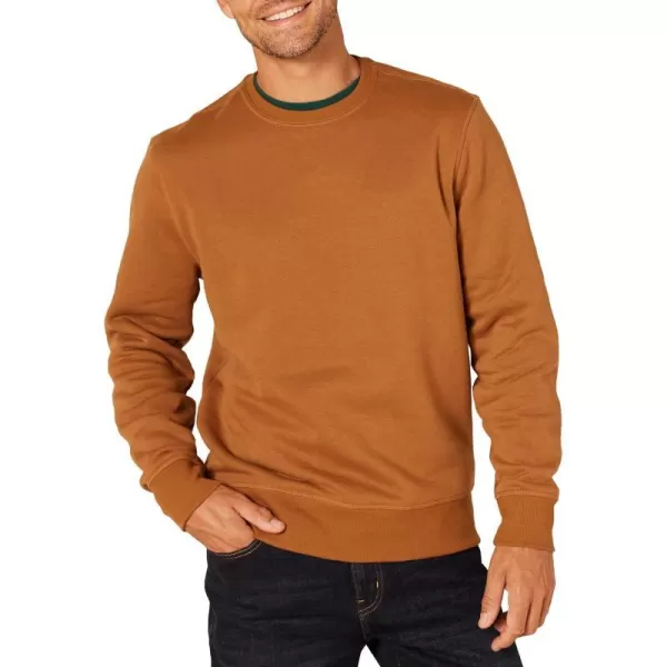 Amazon Essentials Mens Fleece Crewneck Sweatshirt Available in Big amp TallNutmeg