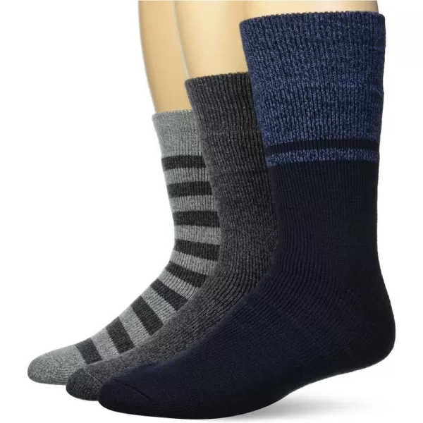 Amazon Essentials Mens Full Terry Brushed Lounge Socks 3 PairsNavy