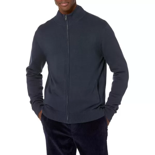 Amazon Essentials Mens FullZip Cotton SweaterNavy