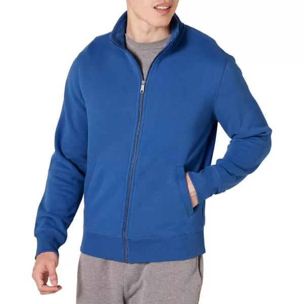 Amazon Essentials Mens FullZip Fleece Mock Neck SweatshirtBlue