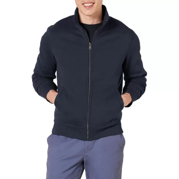 Amazon Essentials Mens FullZip Fleece Mock Neck SweatshirtNavy