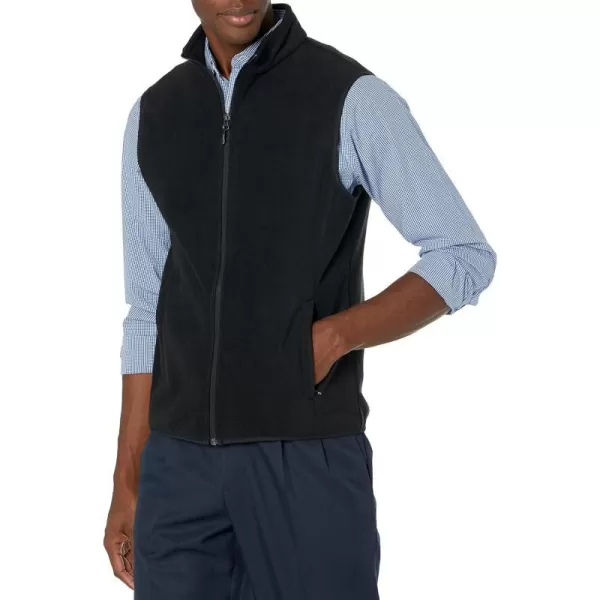 Amazon Essentials Mens FullZip Polar Fleece Vest Available in Big amp TallPolyester Black