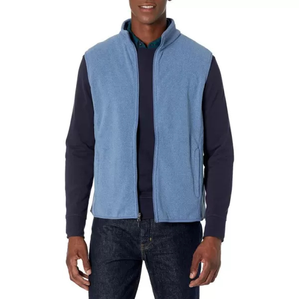 Amazon Essentials Mens FullZip Polar Fleece Vest Available in Big amp TallPolyester Blue Heather